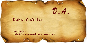 Duka Amália névjegykártya